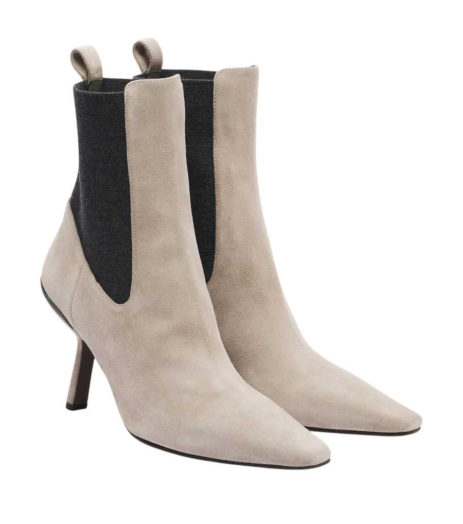 Brunello Cucinelli Monili suede ankle boots