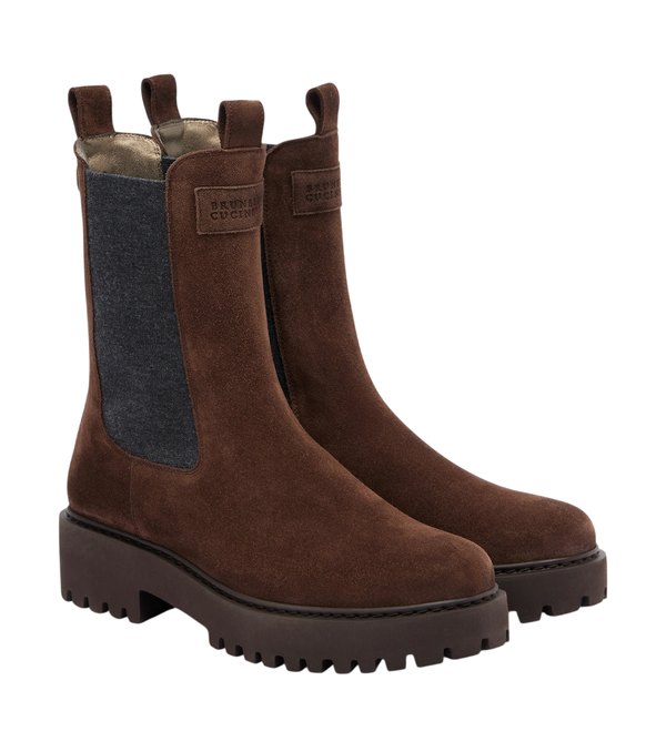 Brunello Cucinelli Monili suede Chelsea boots
