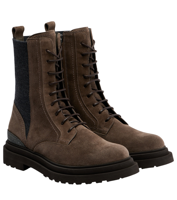 Brunello Cucinelli Monili suede lace-up boots