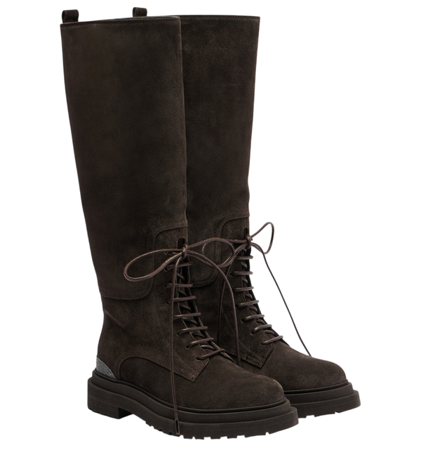 Brunello Cucinelli Monili suede lace-up boots
