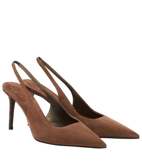 Zapatos destalonados de ante con Monili de Brunello Cucinelli