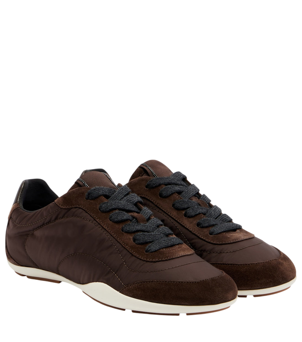 Brunello Cucinelli Monili suede-trimmed sneakers