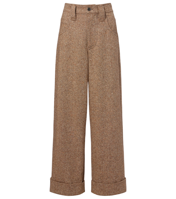 Pantalones de pernera ancha en franela de mezcla de lana Monili de Brunello Cucinelli