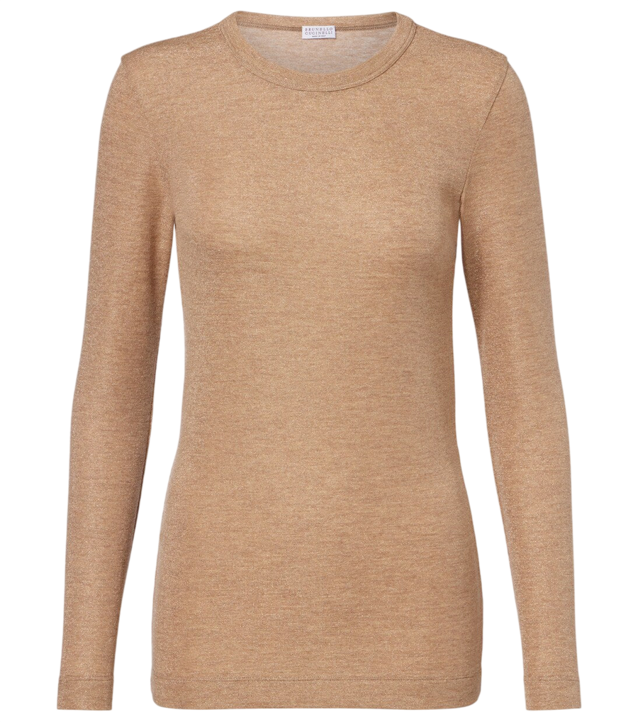 Pull en mélange de laine orné de monili Brunello Cucinelli