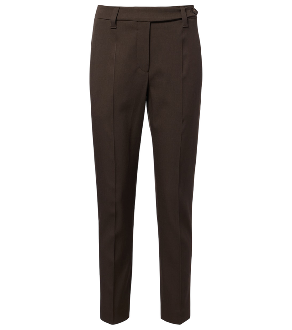 Pantalon slim en laine à détails Monili Brunello Cucinelli