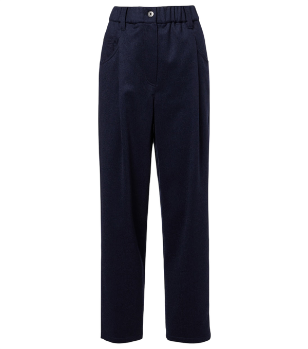 Pantalones rectos de lana con Monili de Brunello Cucinelli
