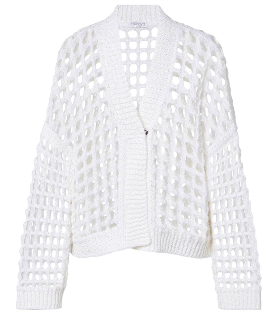 Brunello Cucinelli Open-knit cotton cardigan