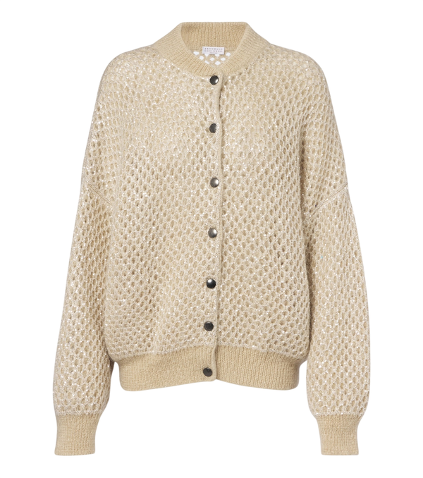 Brunello Cucinelli Open-knit mohair-blend cardigan