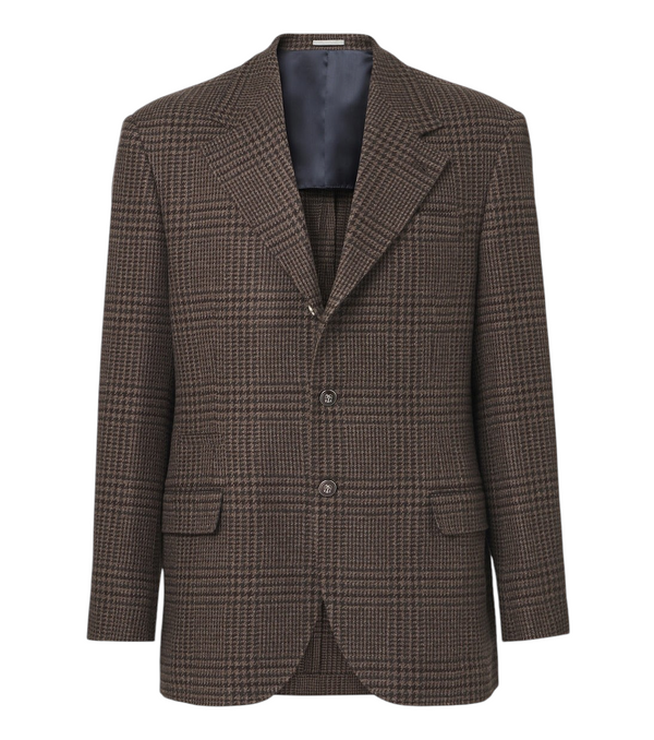 Brunello Cucinelli Prince of Wales check cashmere blazer