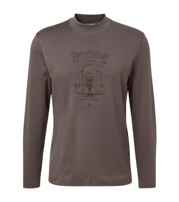 Brunello Cucinelli Printed cotton jersey T-shirt