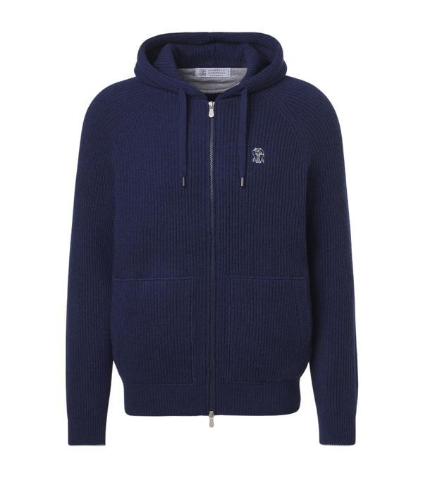 Brunello Cucinelli Ribbed-knit cashmere zip-up cardigan