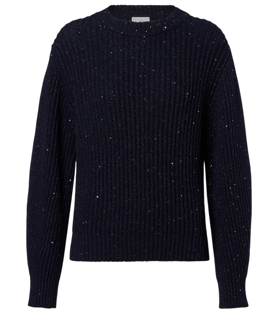Brunello Cucinelli Sequined cashmere and wool-blend sweater