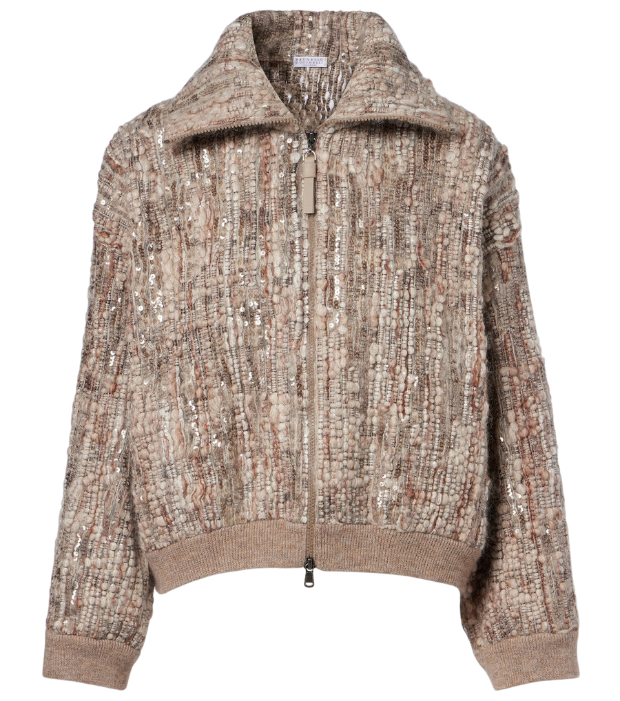 Brunello Cucinelli Sequined mohair-blend cardigan