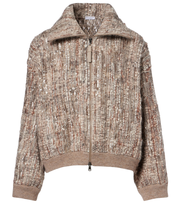 Brunello Cucinelli Sequined mohair-blend cardigan