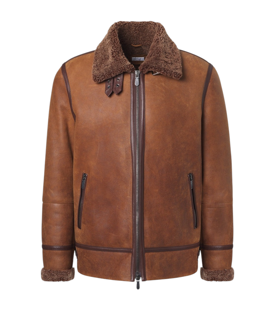 Brunello Cucinelli Shearling-lined leather jacket