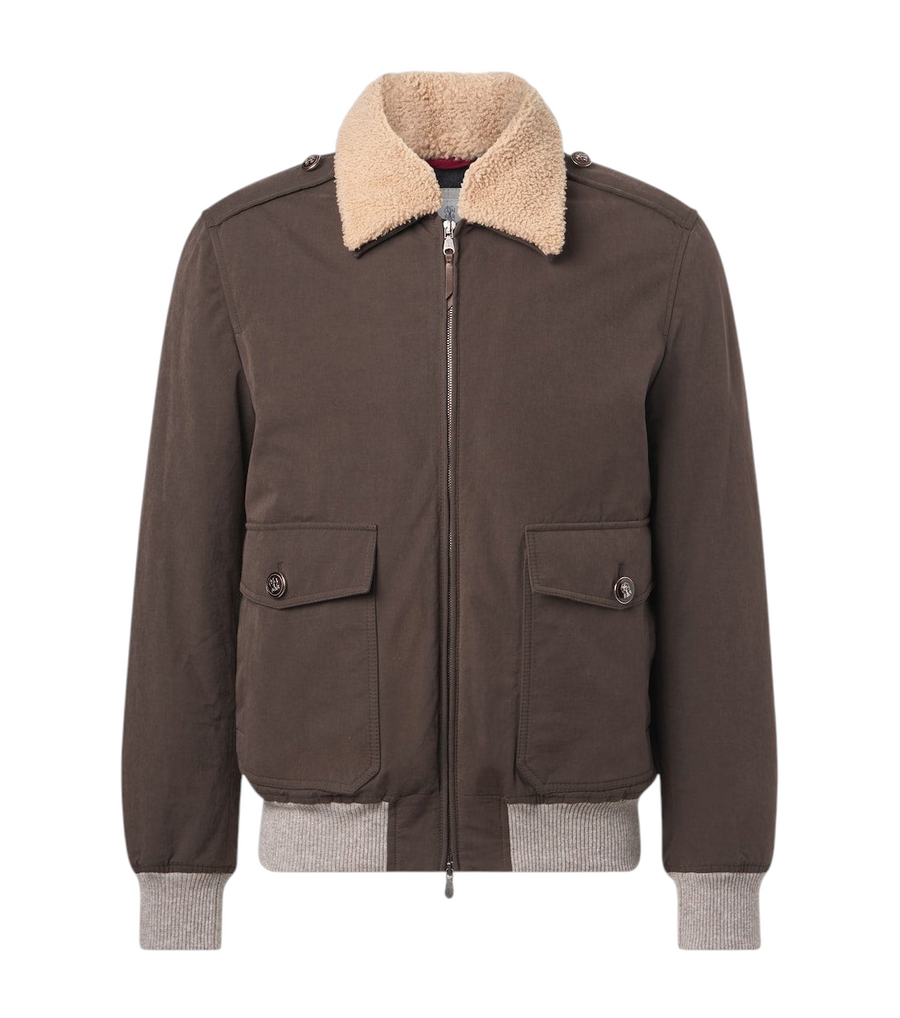 Brunello Cucinelli Shearling-trimmed blouson jacket