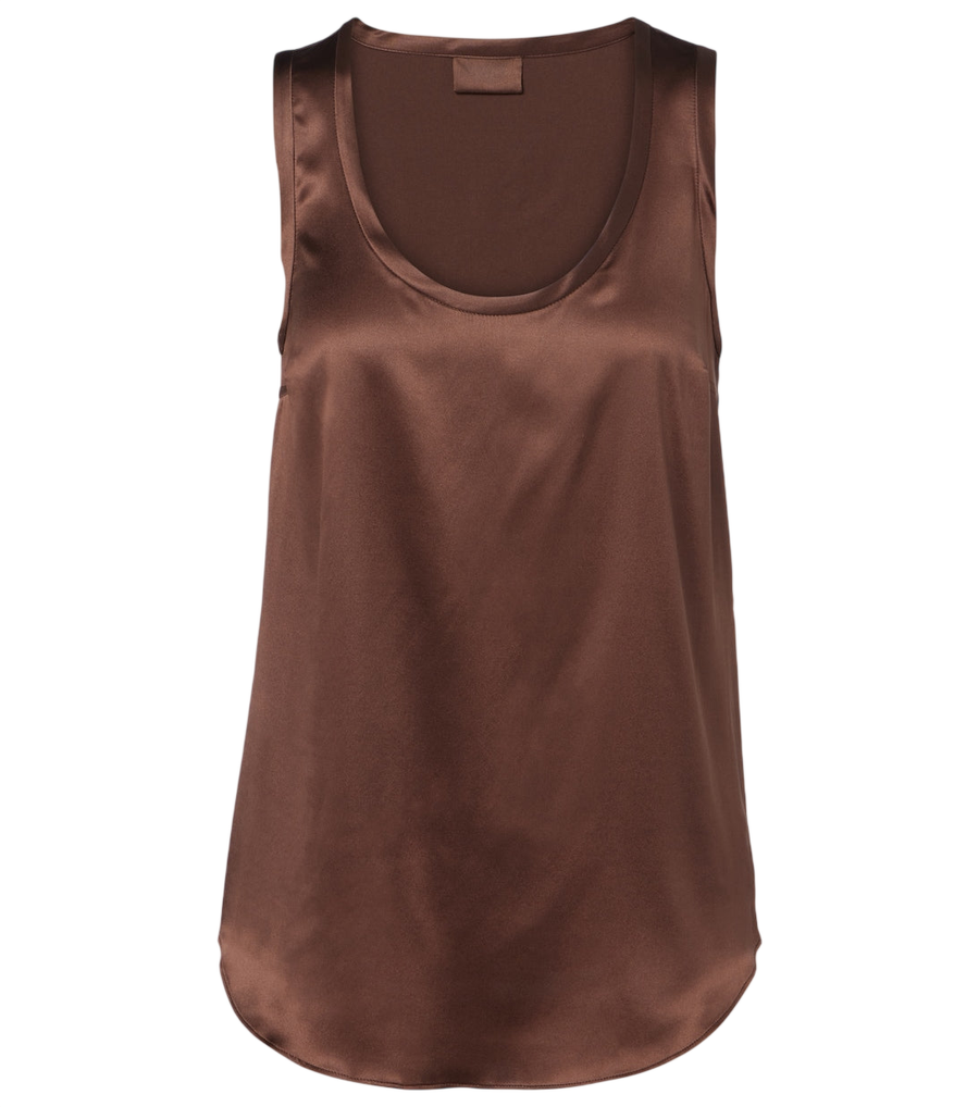 Débardeur en satin mélangé de soie Brunello Cucinelli