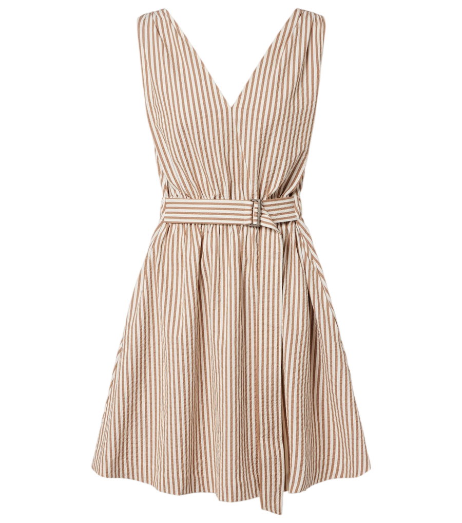 Brunello Cucinelli Striped cotton-blend minidress