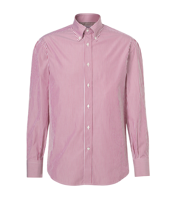 Brunello Cucinelli Striped cotton poplin shirt