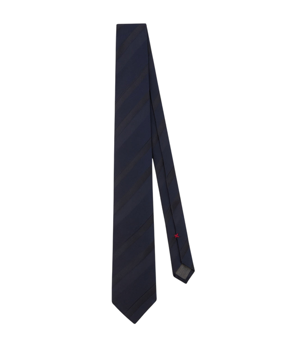 Corbata de jacquard de seda a rayas de Brunello Cucinelli