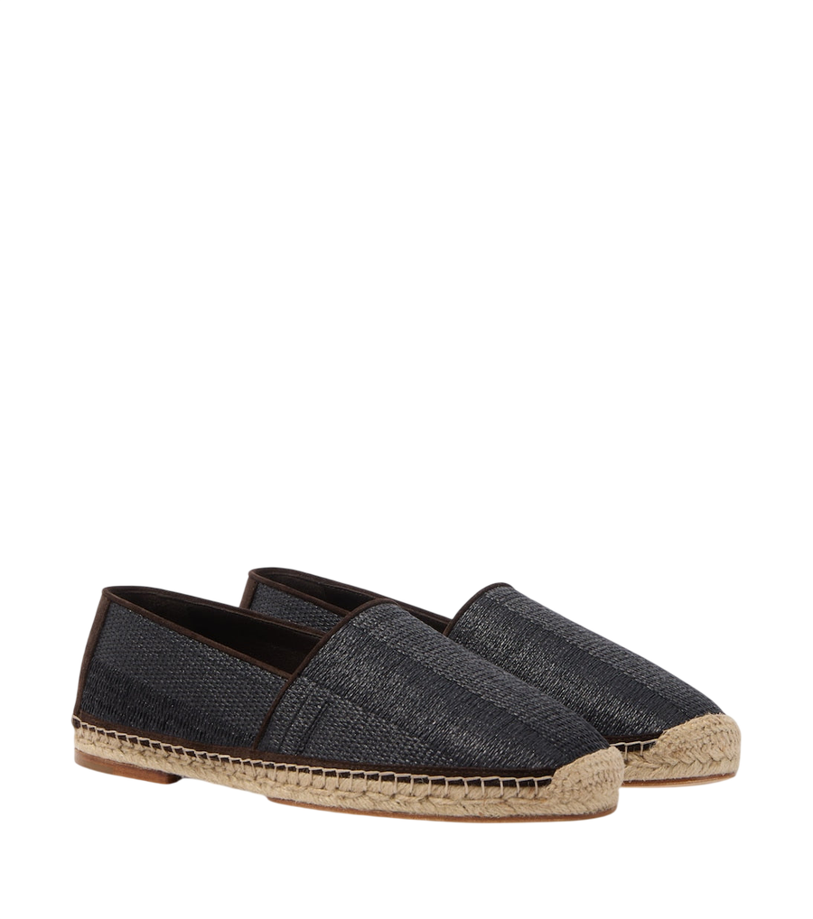 Brunello Cucinelli Suede-trimmed espadrilles