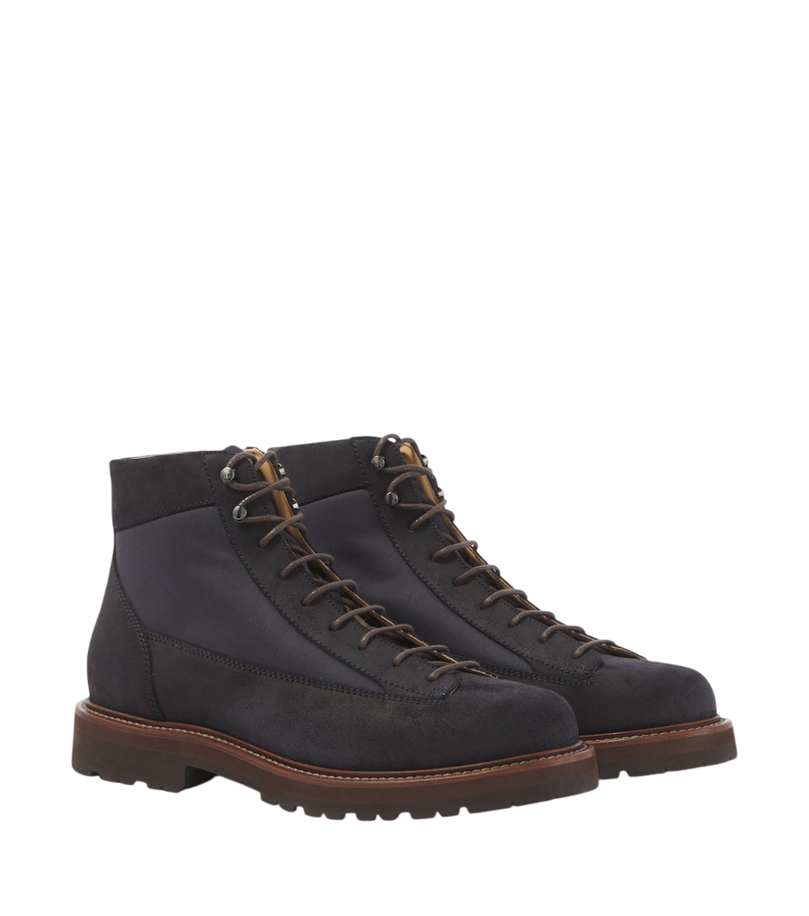 Brunello Cucinelli Suede-trimmed lace-up boots