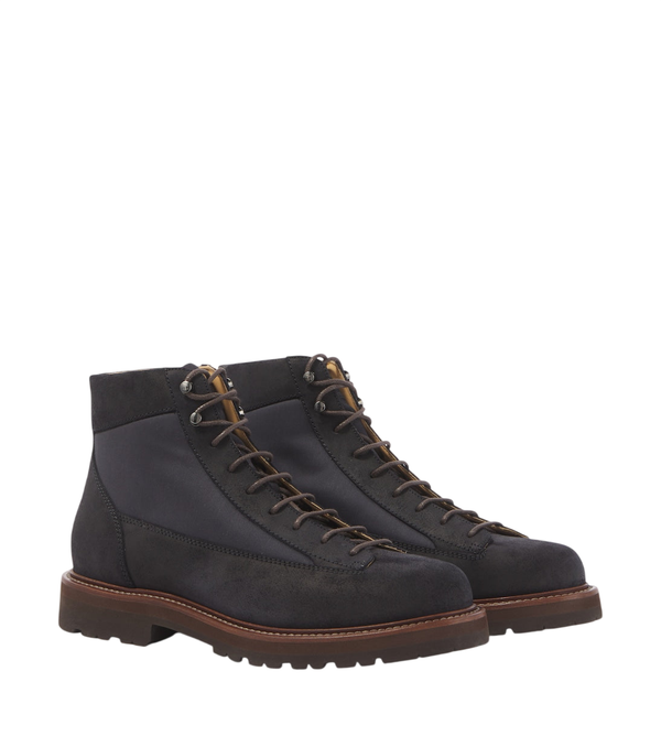 Brunello Cucinelli Suede-trimmed lace-up boots