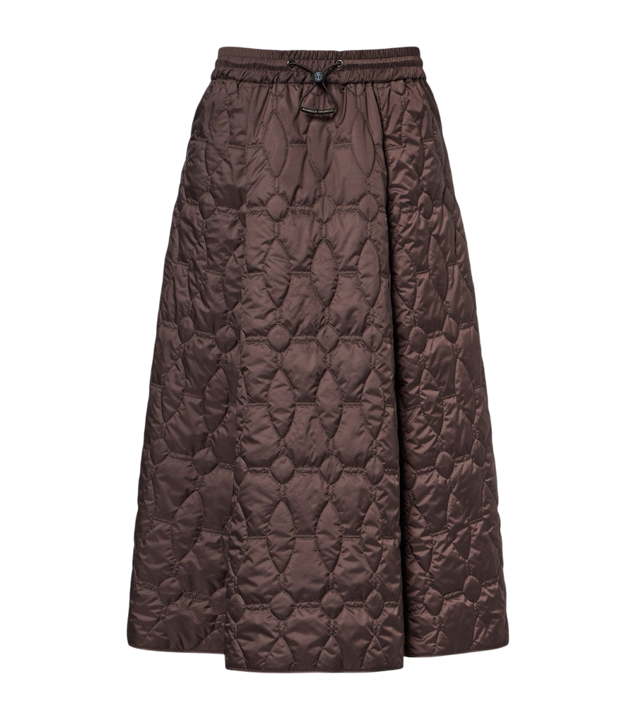 Falda midi técnica acolchada Brunello Cucinelli