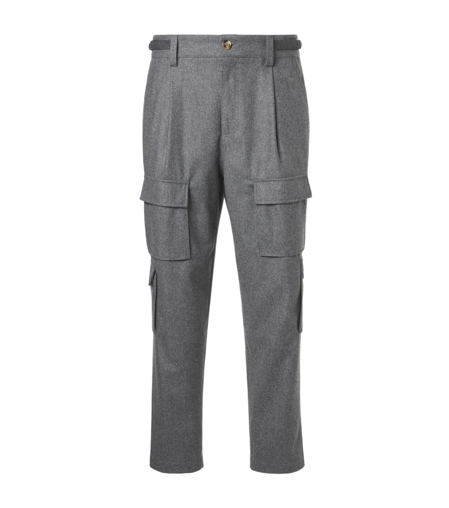 Brunello Cucinelli Virgin wool flannel cargo pants