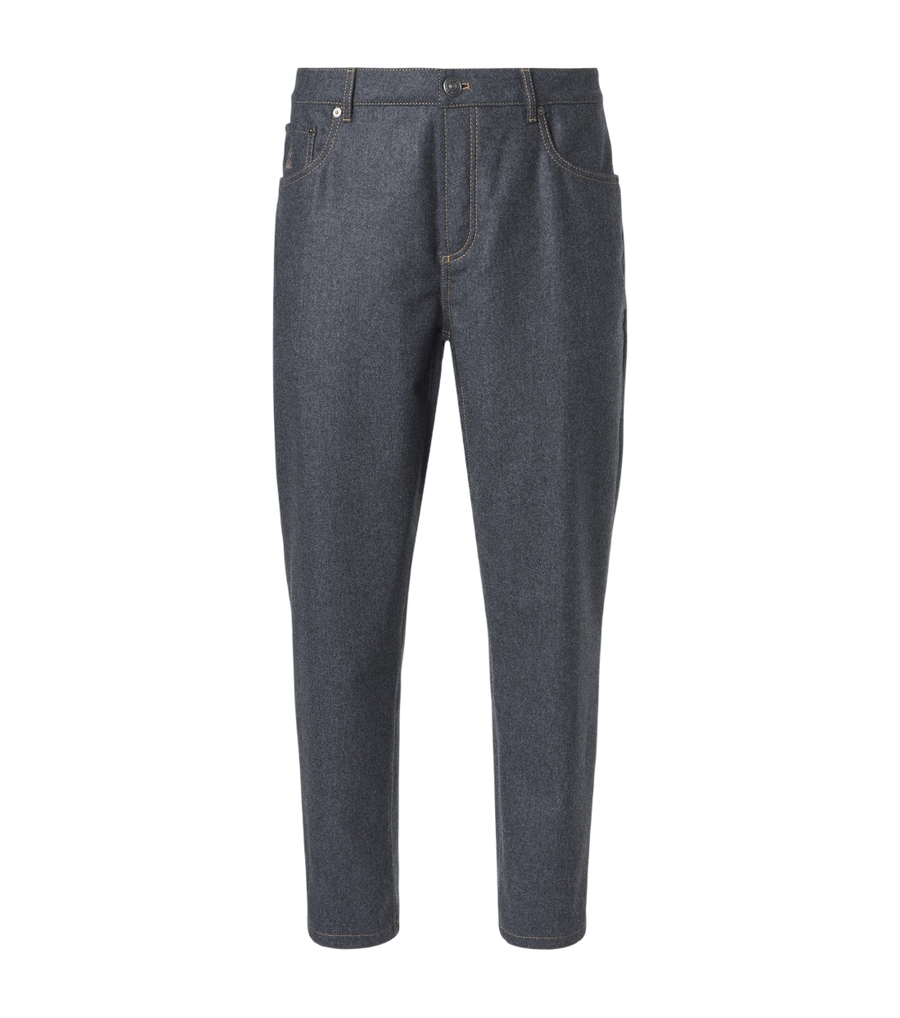 Brunello Cucinelli Virgin wool flannel straight pants