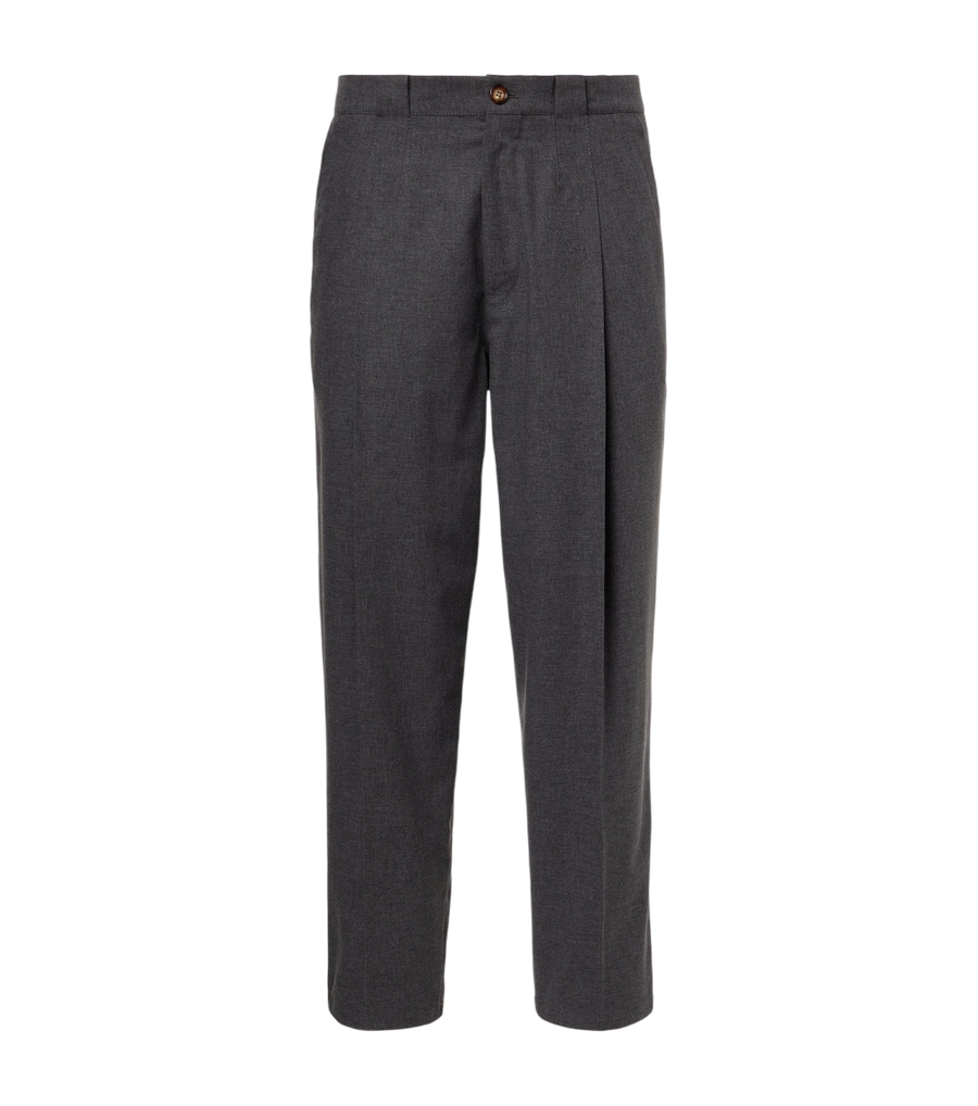 Brunello Cucinelli Wool, cotton and silk tapered pants
