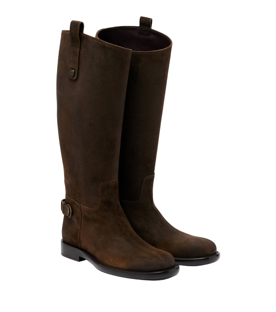 Burberry Cavalier suede knee-high boots