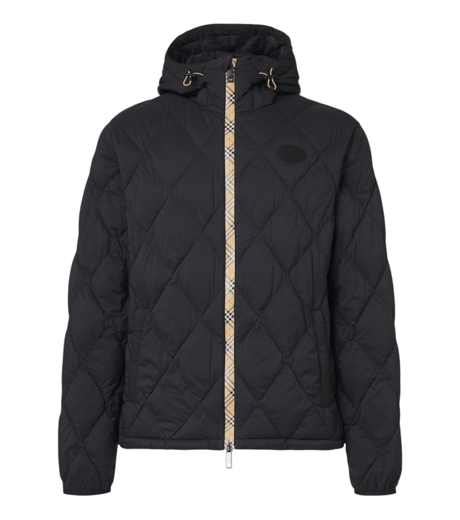 Burberry Check hooded quilted jacket