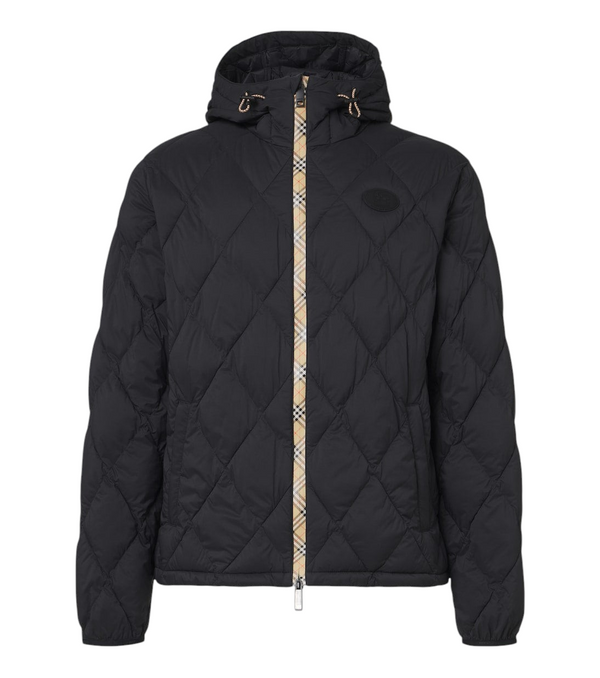 Burberry Check hooded quilted jacket