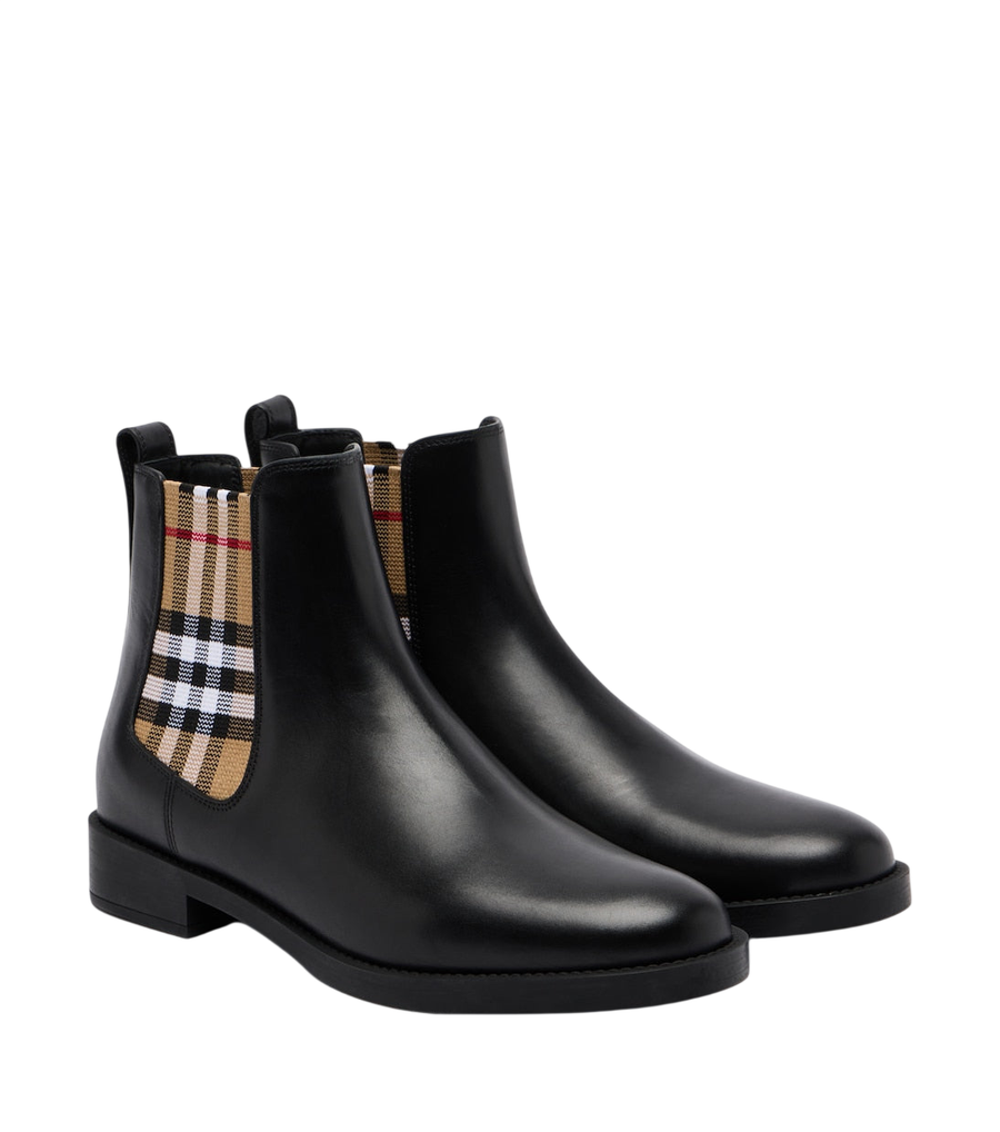 Burberry Check leather Chelsea boots
