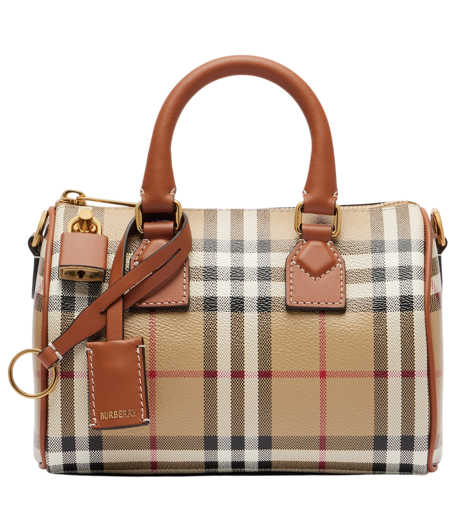 Mini sac cabas à motif check Burberry