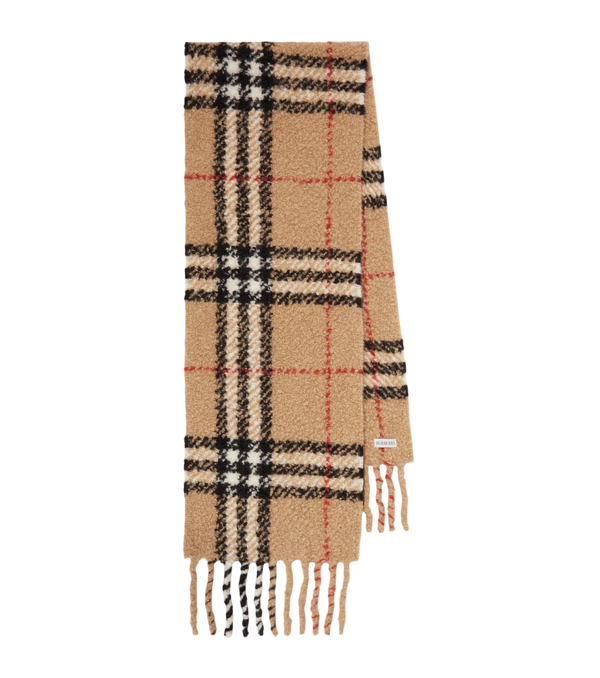 Bufanda de bouclé de mezcla de lana con el motivo de cuadros de Burberry