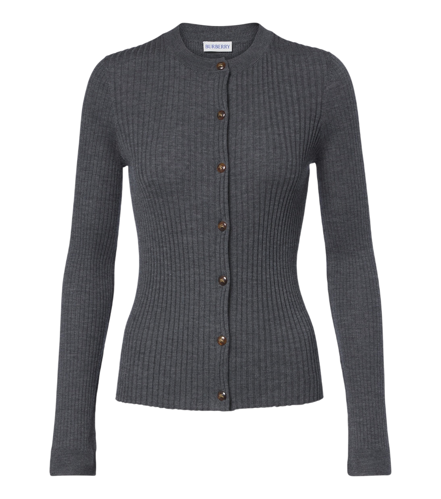 Burberry EKD ribbed-knit cashmere cardigan