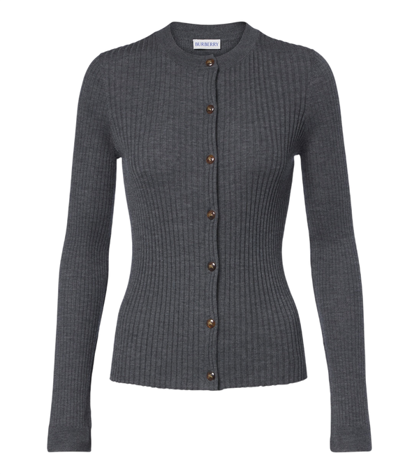 Burberry EKD ribbed-knit cashmere cardigan