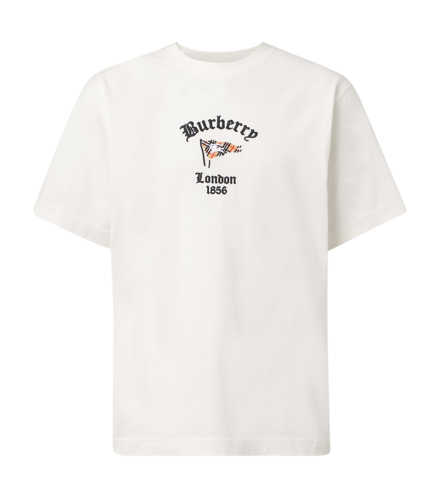 Burberry Embroidered cotton jersey T-shirt