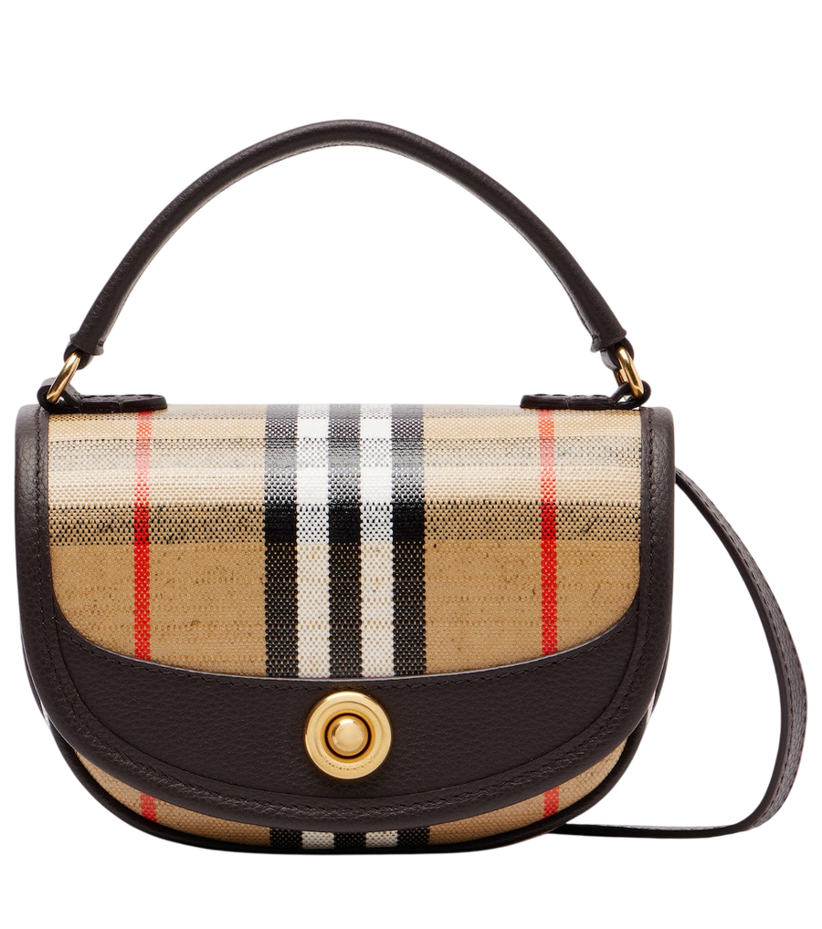 Bolso de hombro pequeño de jacquard Burberry Highlands