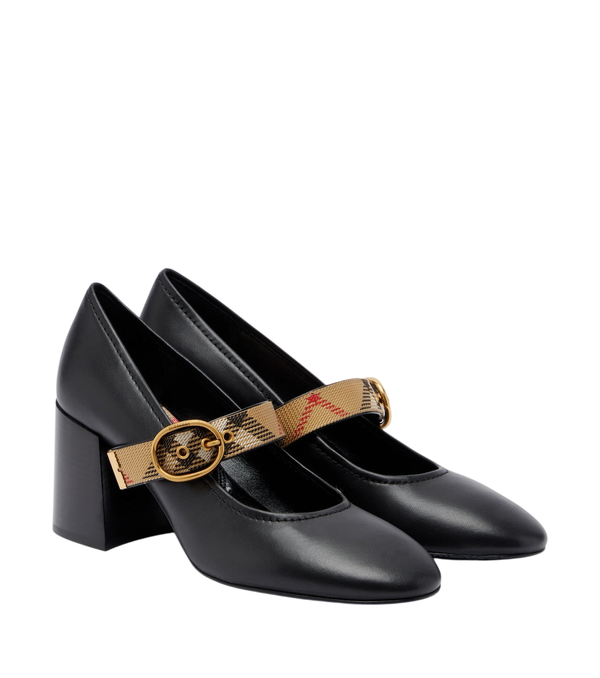 Zapatos de salón Burberry Robin en piel con estampado de cuadros