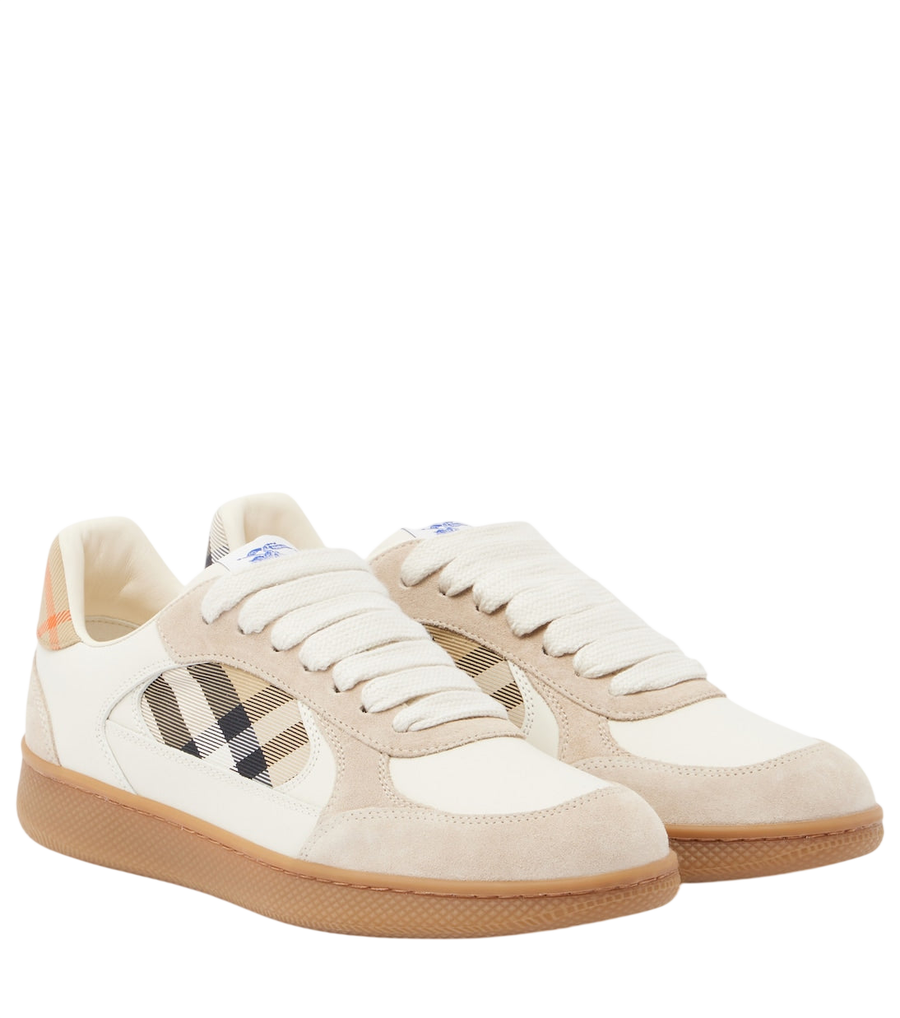 Burberry Terrace leather and suede sneakers