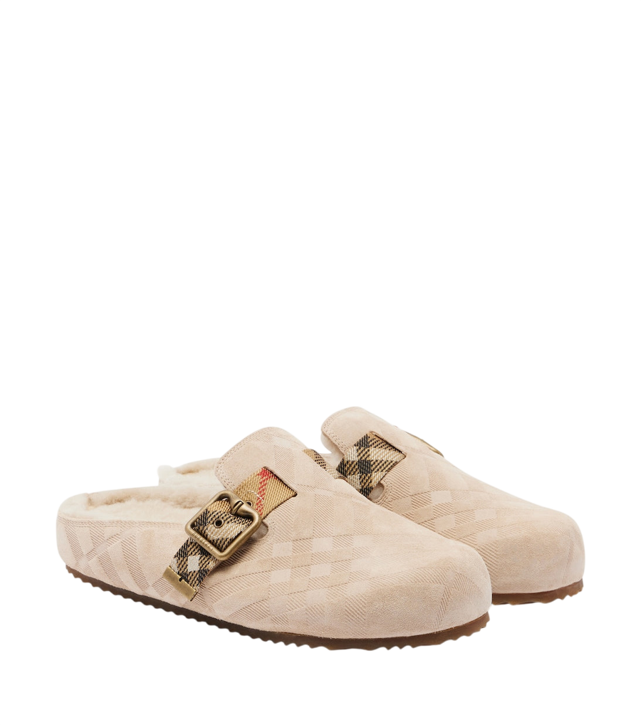 Burberry Urchin shearling-lined suede clogs