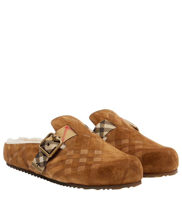 Burberry Urchin shearling-lined suede clogs