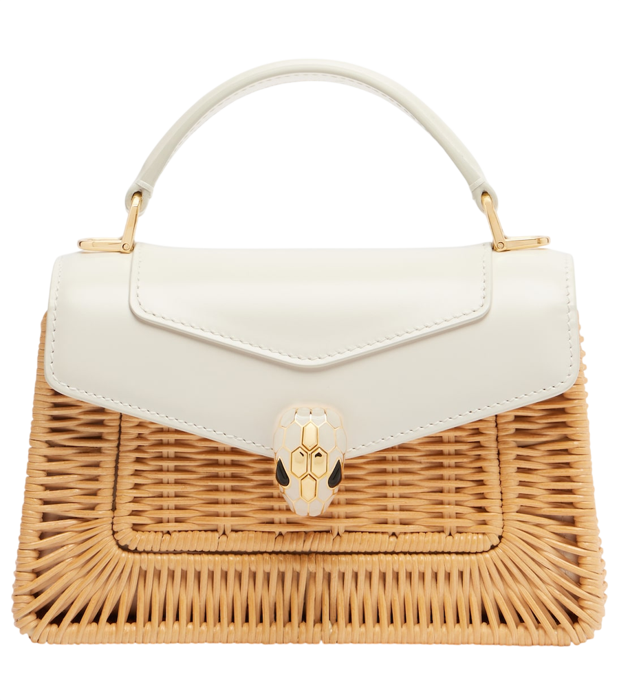 Bvlgari Serpenti Forever Mini wicker top-handle bag