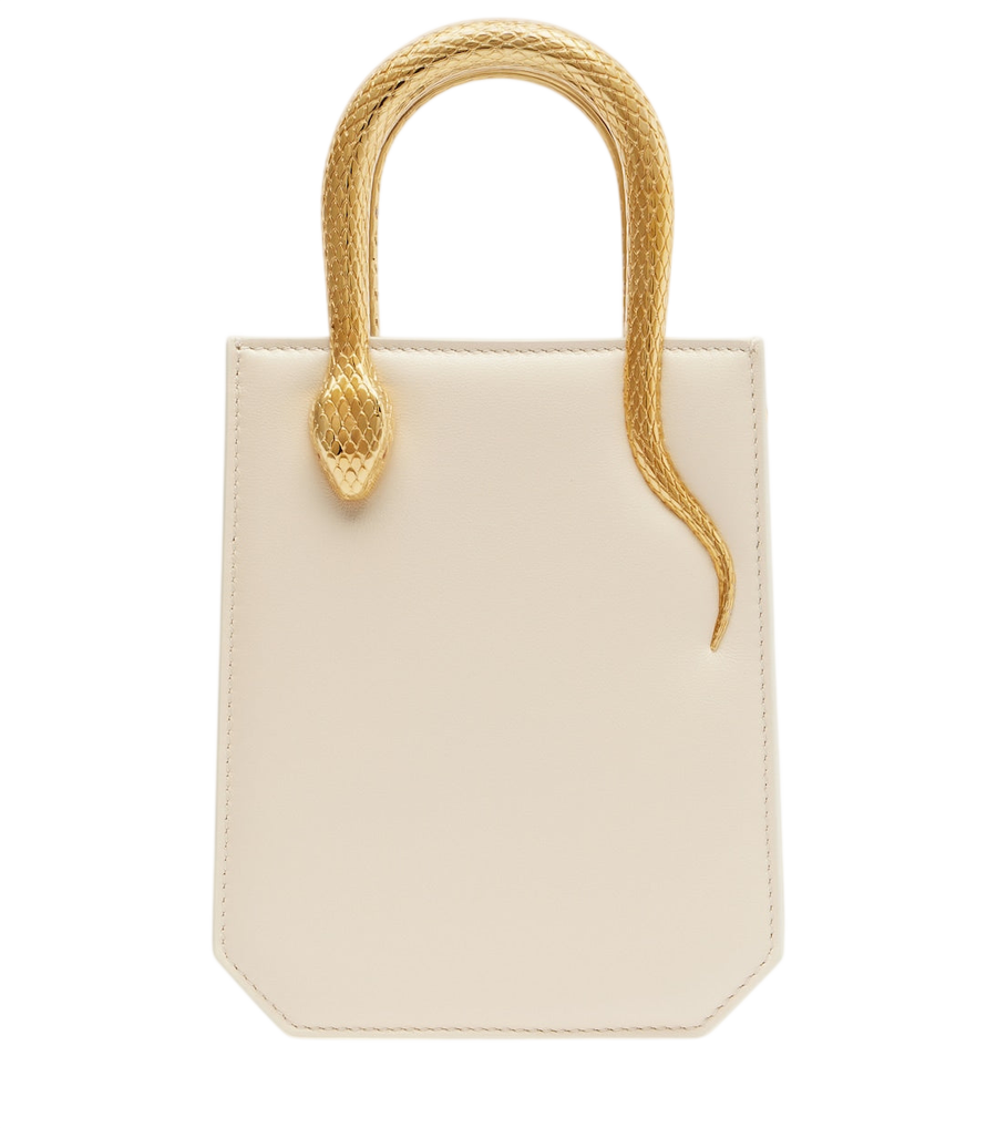 Bvlgari Serpentine Small embellished leather top-handle bag