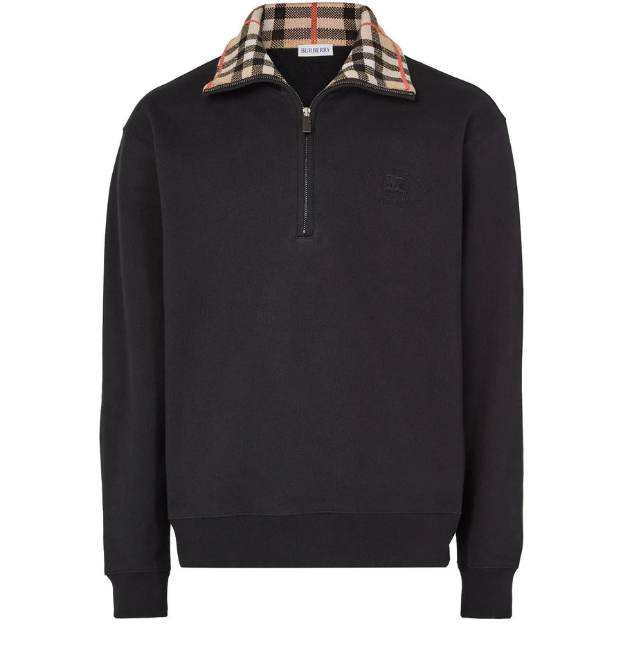 Burberry Check half-zip cotton sweatshirt