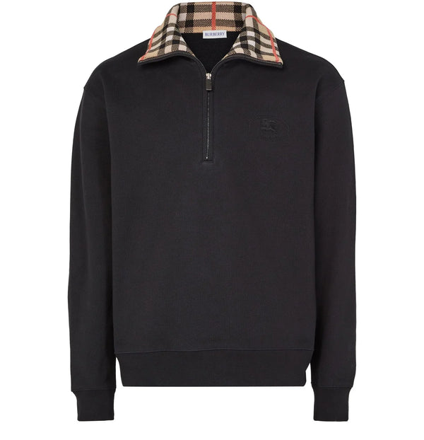 Burberry Check half-zip cotton sweatshirt