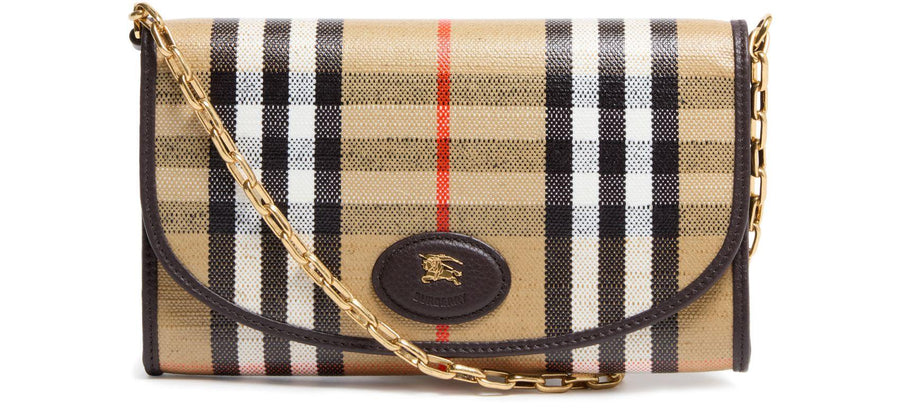 Burberry Highlands compact wallet with chain